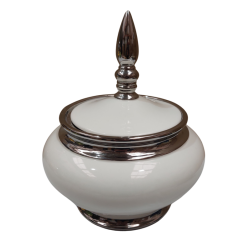 Sopera Porcelana Blanco con plateado 29 x 24 cm (Obatala ) - 12 in